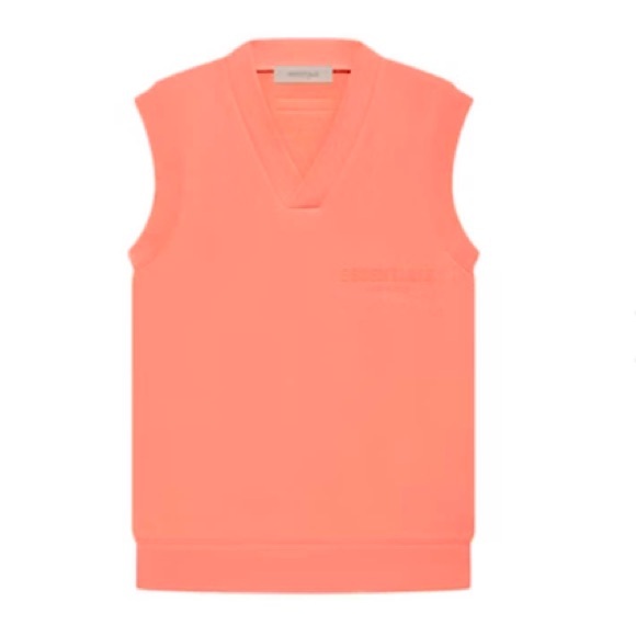 Fear of God Essentials Women’s V Neck Vest Coral Large - Picture 1 of 16